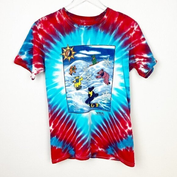 RARE VINTAGE GRATEFUL DEADTie Dye Graphic Concert Band Tee 90s